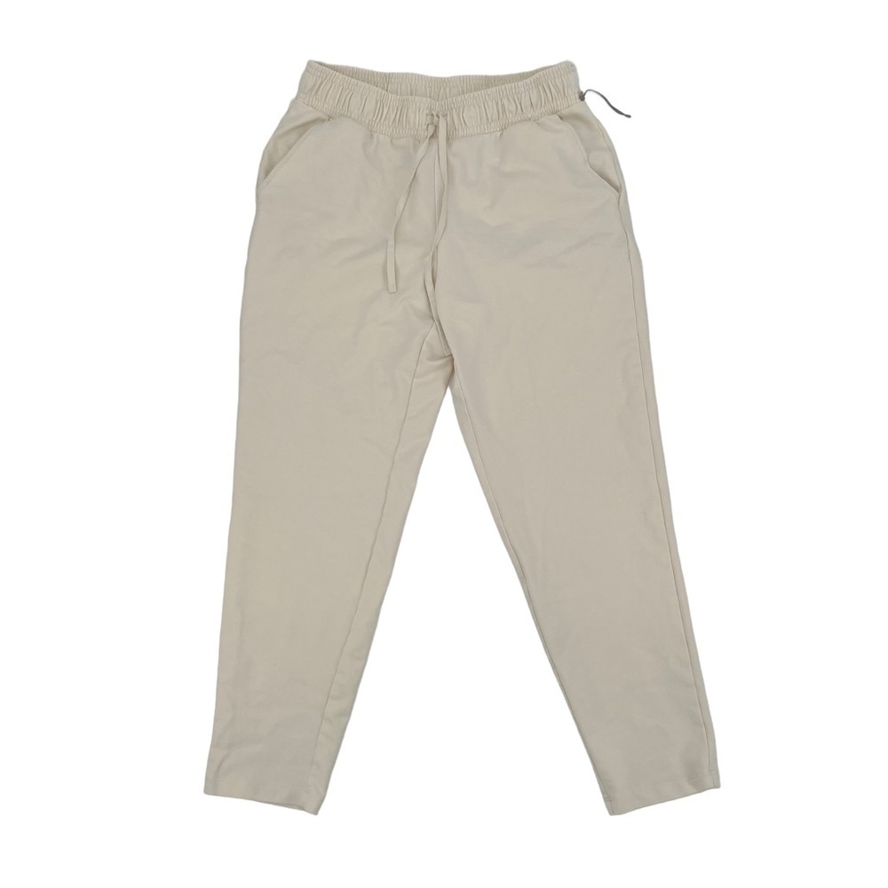 a new day Cream Elastic Cinched Waist With Tie Cotton Pants Size Small Women's